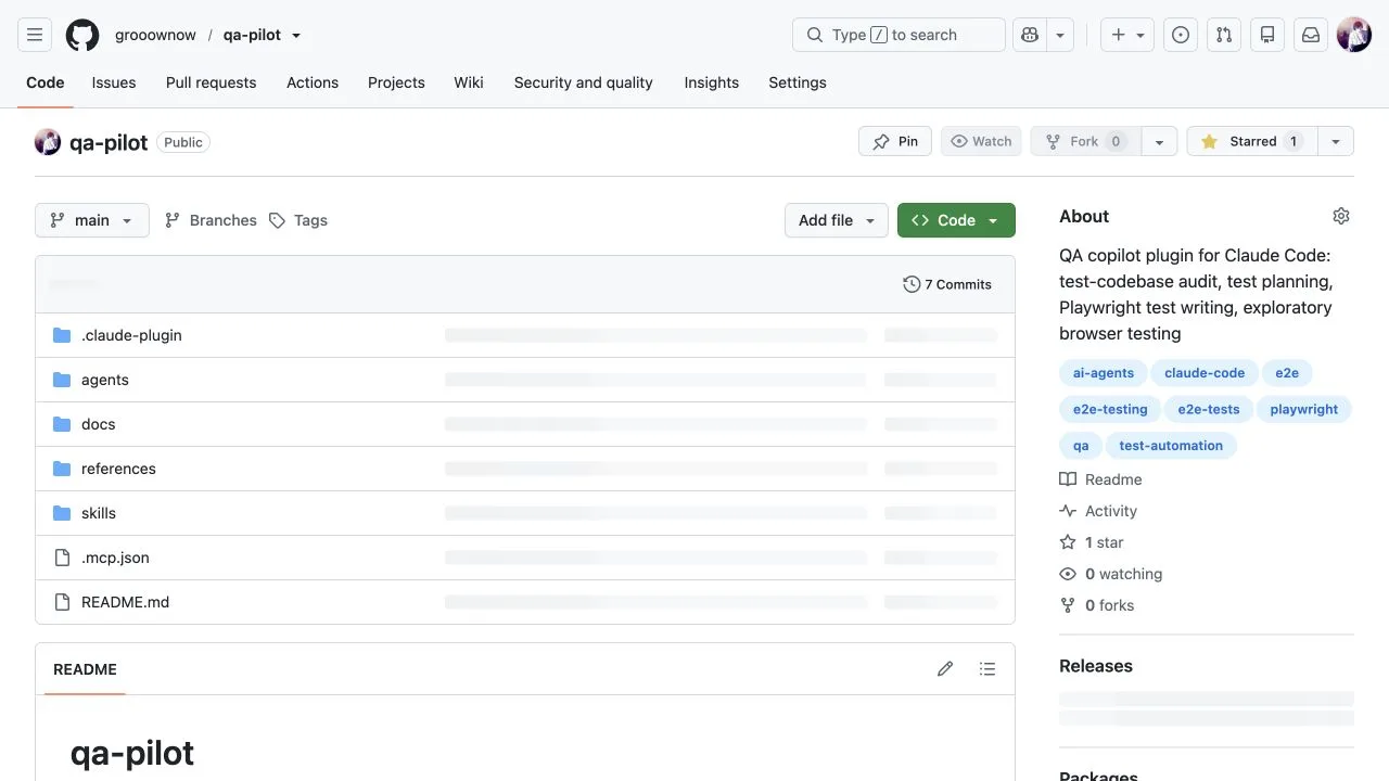 qa-pilot repository and testing workflow documentation